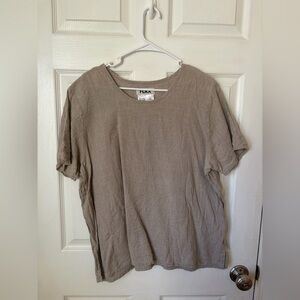 Flax women’s Short Sleeve Beige Tee